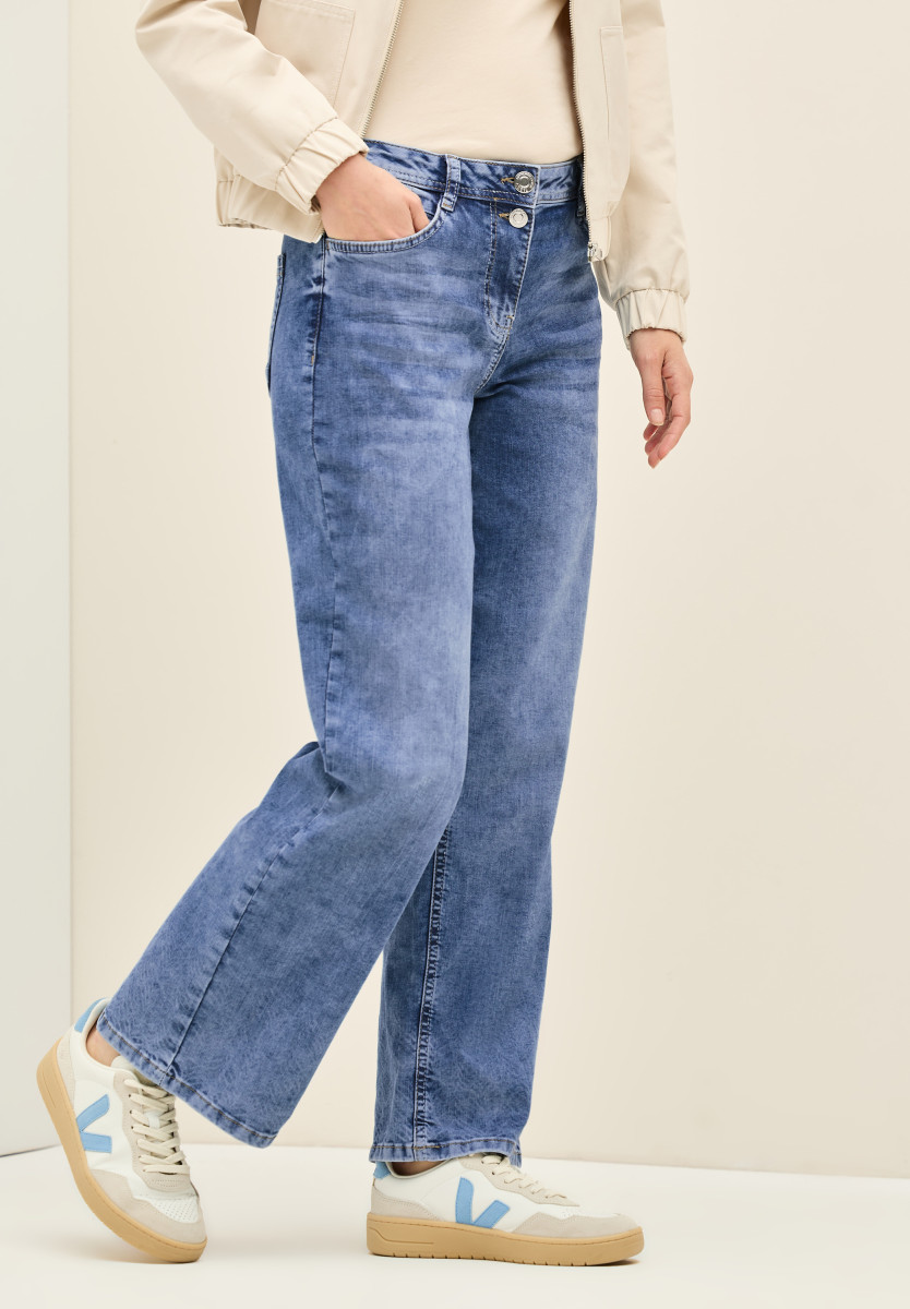 Wide Leg Jeans mit Turn-Up