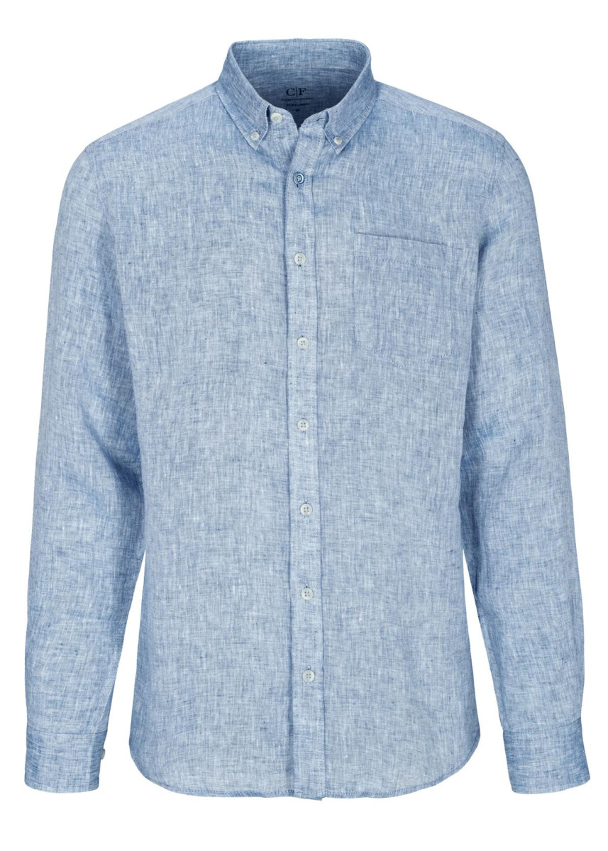Langarm-Hemd blau