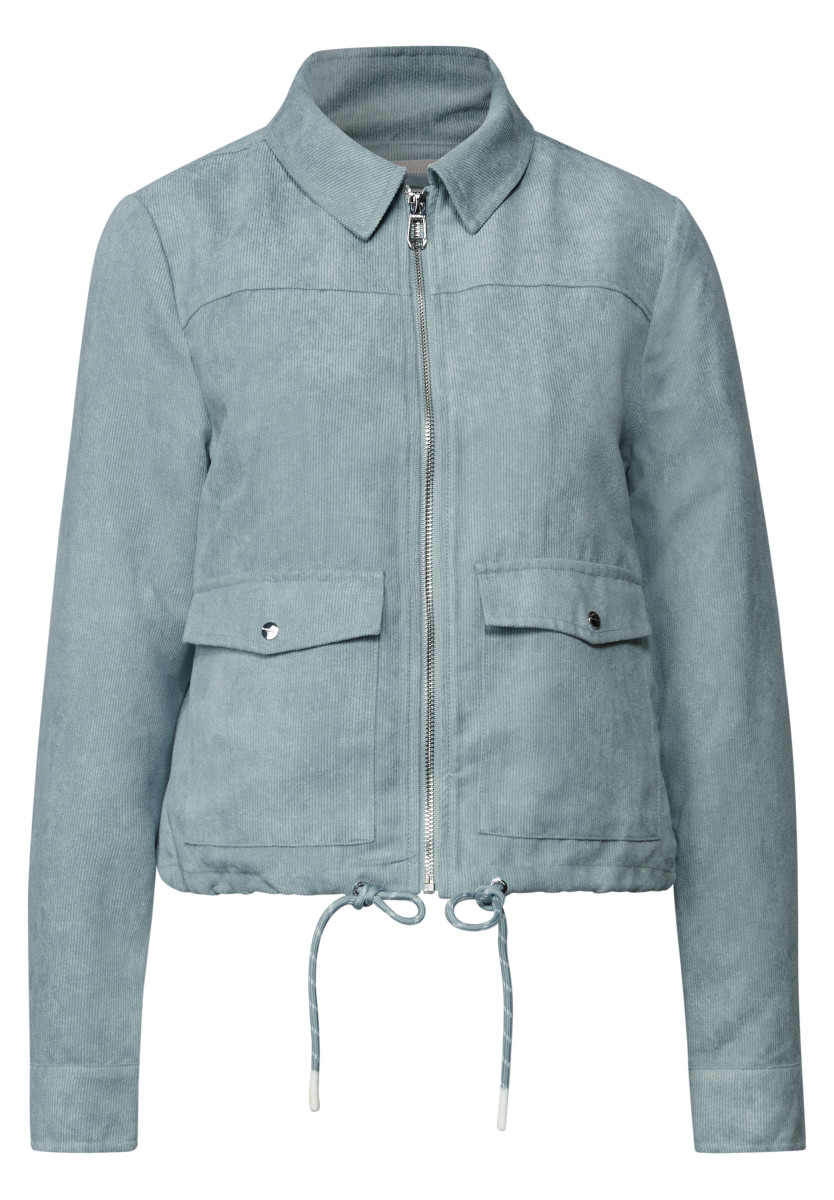 Cordjacke mit Zipper blau