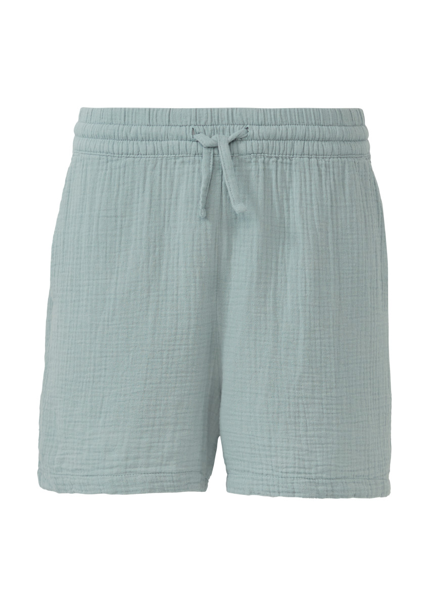 Shorts aus Musselin hellblau
