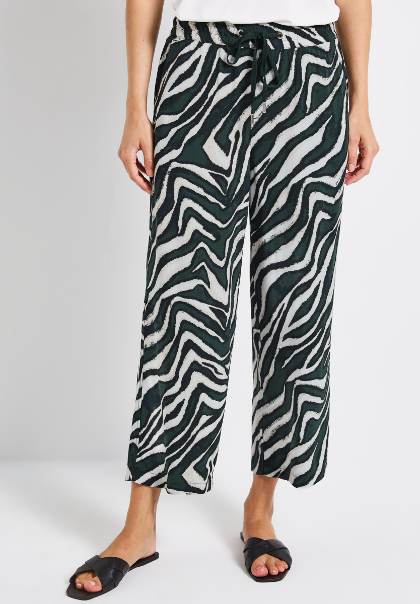 Gemusterte Wide Leg Hose