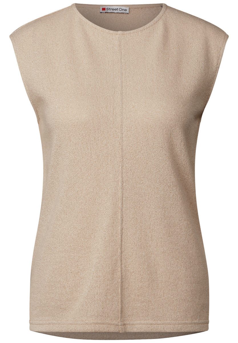 Top im Strick-Look beige