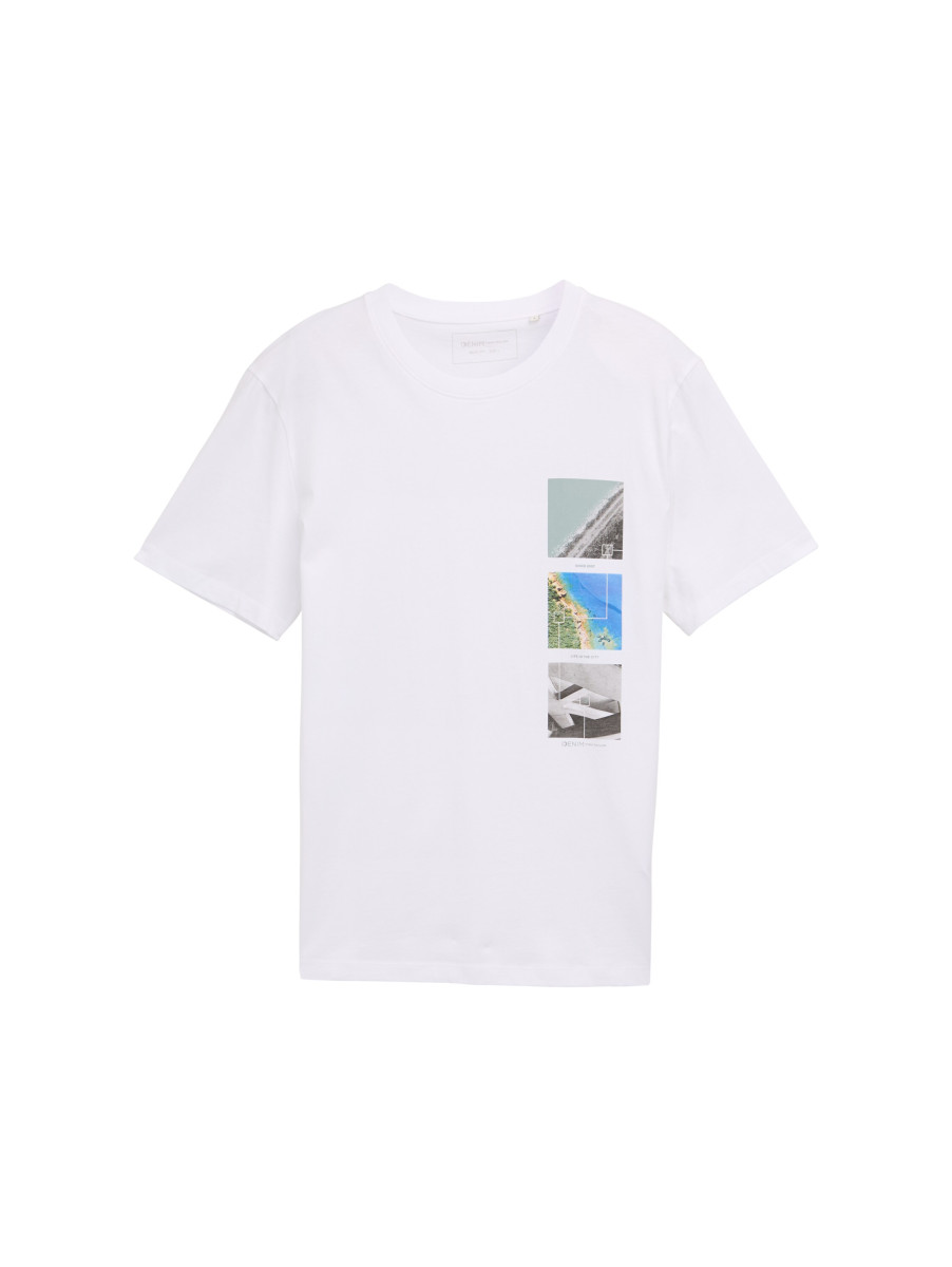 T-Shirt mit Foto-Print weiß